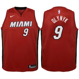 Youth Miami Heat 9 Kelly Olynyk Red Swingman Jersey-Statement Edition