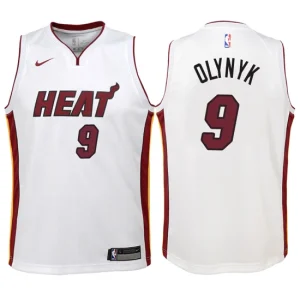 Youth Miami Heat 9 Kelly Olynyk White Swingman Jersey - Association Edition