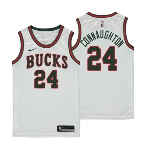 Youth Milwaukee Bucks 24 Pat Connaughton Classic Edition White Swingman Jersey