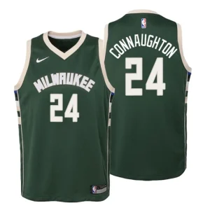 Youth Milwaukee Bucks 24 Pat Connaughton Icon Edition Green Swingman Jersey