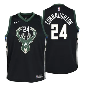 Youth Milwaukee Bucks 24 Pat Connaughton Statement Black Swingman Jersey