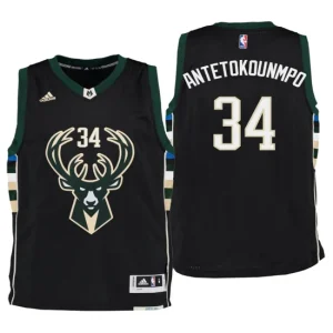 Youth Milwaukee Bucks 34 Giannis Antetokounmpo Black Swingman Jersey