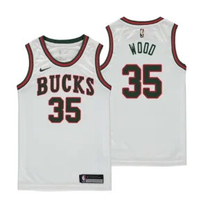 Youth Milwaukee Bucks 35 Christian Wood Classic Edition White Swingman Jersey