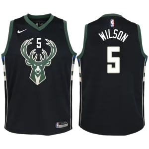 Youth Milwaukee Bucks 5 D.J. Wilson Black Swingman Jersey-Statement Edition