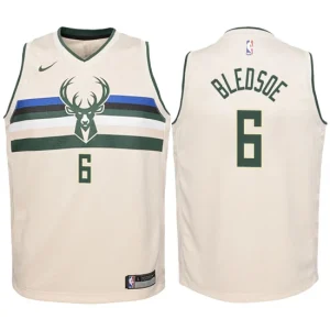 Youth Milwaukee Bucks 6 Eric Bledsoe Cream Swingman Jersey-City Edition