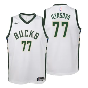 Youth Milwaukee Bucks 77 Ersan Ilyasova Association White Swingman Jersey