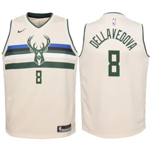 Youth Milwaukee Bucks 8 Matthew Dellavedova Cream Swingman Jersey-City Edition