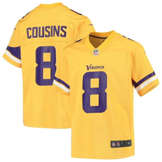 Youth Minnesota Vikings Kirk Cousins Nike Gold Inverted Game Jersey