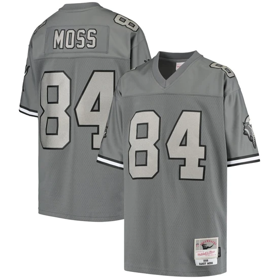 Youth Minnesota Vikings Randy Moss Mitchell & Ness Charcoal 1998 Retired Player Metal Jersey