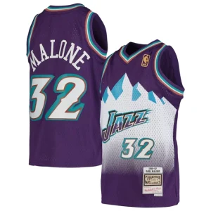 Youth Mitchell & Ness Karl Malone Purple Utah Jazz 1991-92 Hardwood Classics Swingman Throwback Jersey