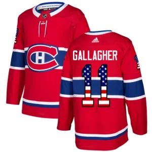 Youth Montreal Canadiens Brendan Gallagher 11 Authentic Red USA Flag Fashion