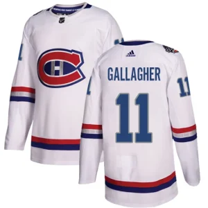 Youth Montreal Canadiens Brendan Gallagher 11 Authentic White 2017 100 Classic