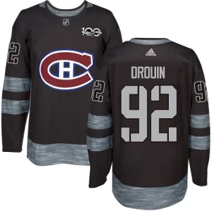 Youth Montreal Canadiens Jonathan Drouin 92 Authentic Black 1917-2017 100th Anniversary