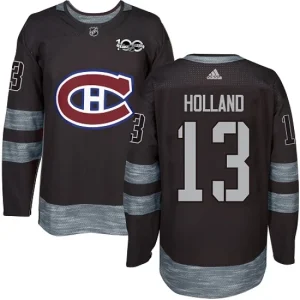 Youth Montreal Canadiens Peter Holland 13 Authentic Black 1917-2017 100th Anniversary