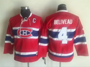 Youth Montreal Canadiens Retro Beliveau 4 Red