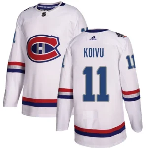 Youth Montreal Canadiens Saku Koivu 11 Authentic White 2017 100 Classic