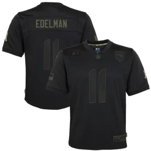 Youth New England Patriots Julian Edelman Nike Black 2020 Salute to Service Game Jersey