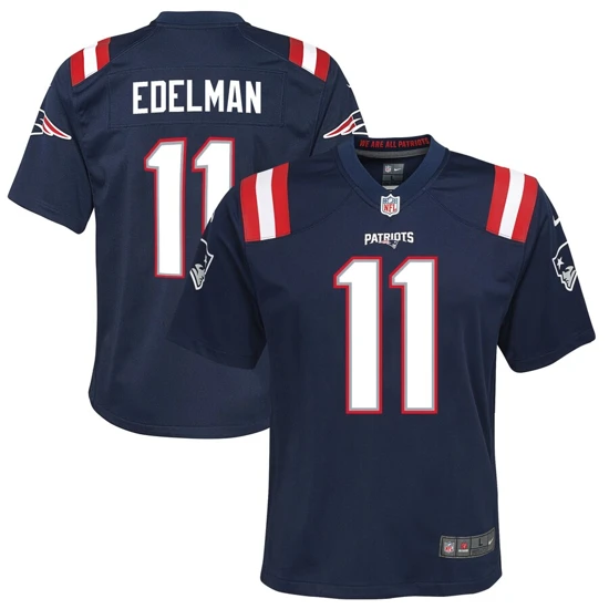 Youth New England Patriots Julian Edelman Nike Navy Game Jersey