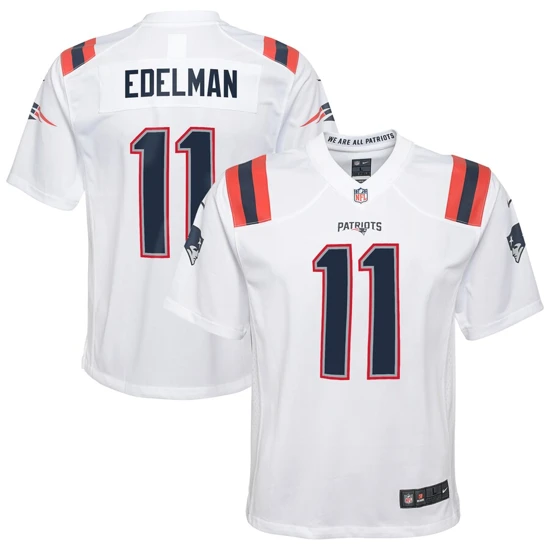 Youth New England Patriots Julian Edelman Nike White Game Jersey