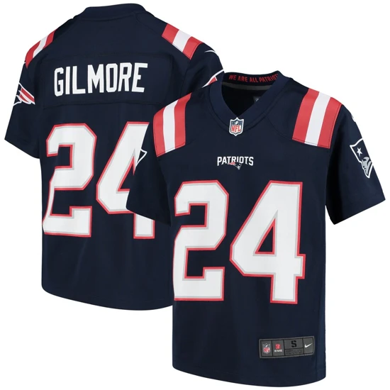 Youth New England Patriots Stephon Gilmore Nike Navy Player Game Jersey