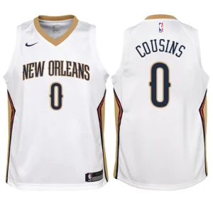 Youth New Orleans Pelicans 0 DeMarcus Cousins White Swingman Jersey - Association Edition