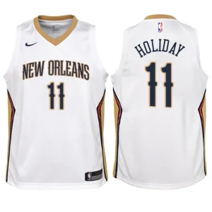 Youth New Orleans Pelicans 11 Jrue Holiday White Swingman Jersey - Association Edition