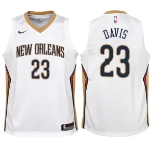 Youth New Orleans Pelicans 23 Anthony Davis White Swingman Jersey - Association Edition