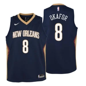 Youth New Orleans Pelicans 8 Jahlil Okafor Icon Edition Navy Swingman Jersey