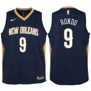 Youth New Orleans Pelicans 9 Rajon Rondo Navy Swingman Jersey-Icon Edition