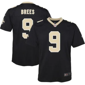 Youth New Orleans Saints Drew Brees Nike Black Team Color Game Jersey