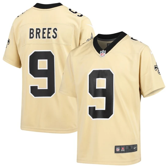 Youth New Orleans Saints Drew Brees Nike Gold Inverted Game Jersey