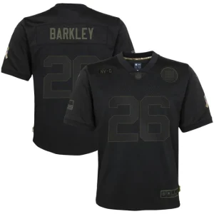 Youth New York Giants Saquon Barkley Nike Black 2020 Salute to Service Game Jersey