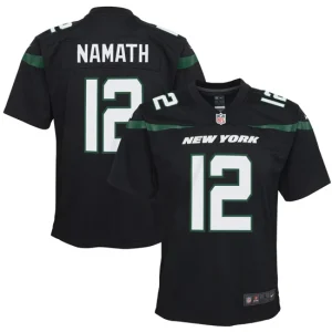 Youth New York Jets Joe Namath Nike Stealth Black Retired Player Game Jersey