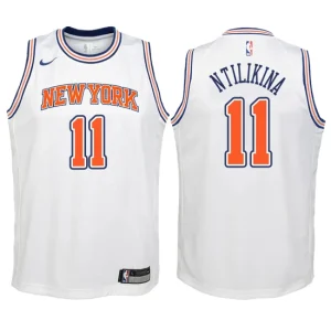 Youth New York Knicks 11 Frank Ntilikina White Swingman Jersey - Statement Edition