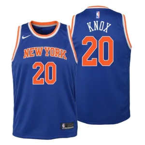 Youth New York Knicks 20 Kevin Knox Icon Edition Blue Swingman Jersey