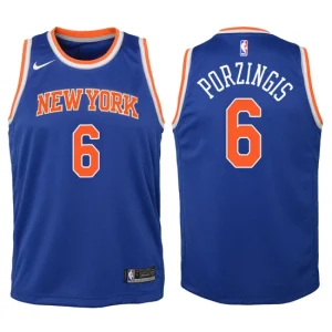 Youth New York Knicks 6 Kristaps Porzingis Royal Swingman Jersey-Icon Edition