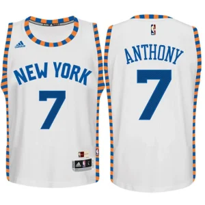 Youth New York Knicks 7 Carmelo Anthony Hardwood Classics Home White Jersey