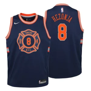 Youth New York Knicks 8 Mario Hezonja City Edition Navy Swingman Jersey