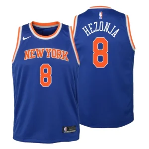 Youth New York Knicks 8 Mario Hezonja Icon Edition Blue Swingman Jersey