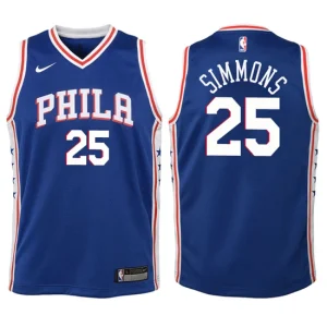 Youth Philadelphia 76ers 25 Ben Simmons Blue Swingman Jersey-Icon Edition