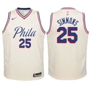 Youth Philadelphia 76ers 25 Ben Simmons White Swingman Jersey-City Edition