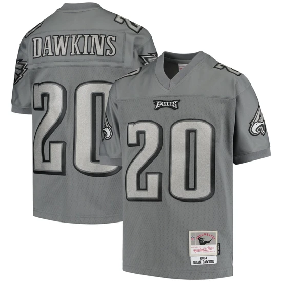 Youth Philadelphia Eagles Brian Dawkins Mitchell & Ness Charcoal 2004 Retired Player Metal Jersey