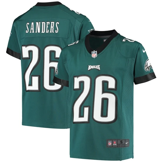 Youth Philadelphia Eagles Miles Sanders Nike Midnight Green Game Jersey