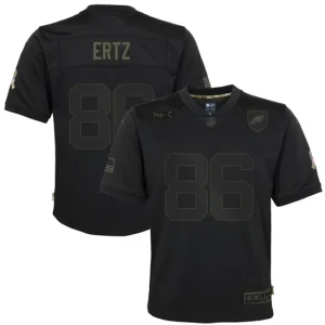 Youth Philadelphia Eagles Zach Ertz Nike Black 2020 Salute to Service Game Jersey