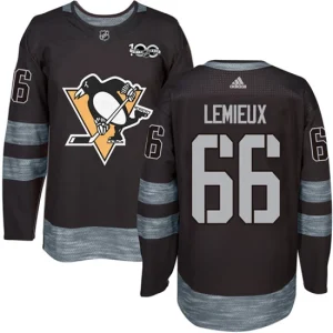 Youth Pittsburgh Penguins Mario Lemieux 66 Authentic Black 1917-2017 100th Anniversary