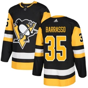 Youth Pittsburgh Penguins Tom Barrasso 35 Authentic Black Home