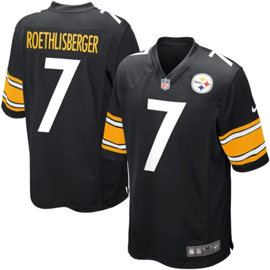 Youth Pittsburgh Steelers Ben Roethlisberger Nike Black Team Color Game Jersey