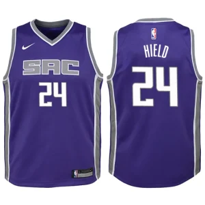 Youth Sacramento Kings 24 Buddy Hield Purple Swingman Jersey-Icon Edition