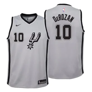 Youth San Antonio Spurs 10 DeMar DeRozan Statement Gray Swingman Jersey