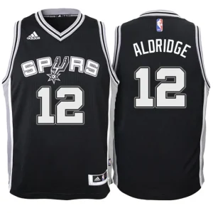 Youth San Antonio Spurs 12 LaMarcus Aldridge New Swingman Road Black Jersey